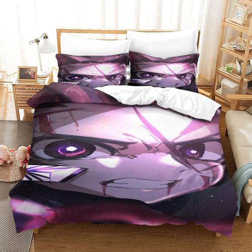 Ensembles De Housse De Couette Ghost Slayer Anime Character D Skull Cartoon Ensembles De Literie En Microfibre Ensemble De Lit Simple (Xcm) 220 X 240 Cm