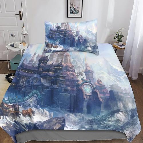 Chateau M¿¿Di¿¿Val D Housse De Couette Motif Imprim¿¿ En D Parures Fortress Linge De Lit,De Literie Avec Taies D'oreiller, Pour Adultes Et Enfants De En Microfibre 140 X 200 Cm