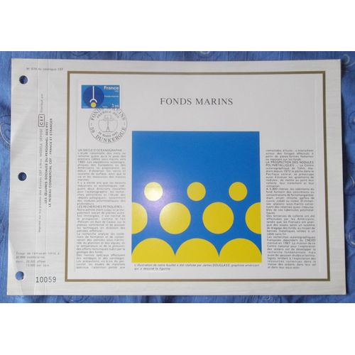 Feuillet Cef 1981 Les Fonds Marins