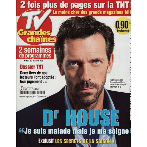 Tv Grandes Chaines / 03-05-2008 N°107 : Hugh Laurie / Dr House (3p) - Harrison Ford (1p)
