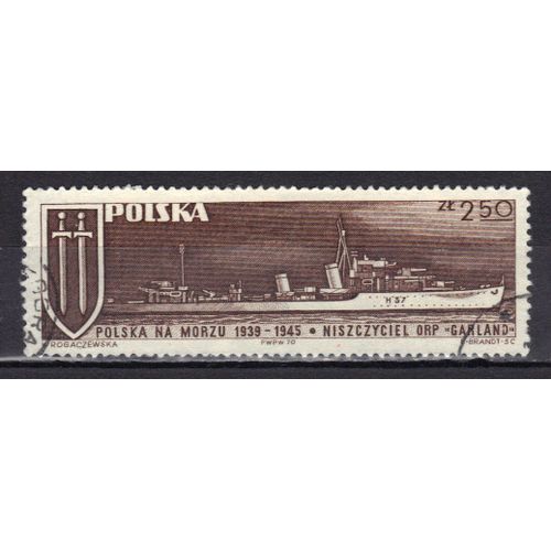 Pologne 1970 : Navires De Guerre : Le "Garland" - Timbre Oblitéré