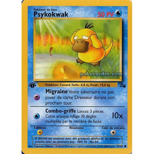 Pokémon - Extension Fossile - Psykokwak - 53/62 - 50 Pv - Commune