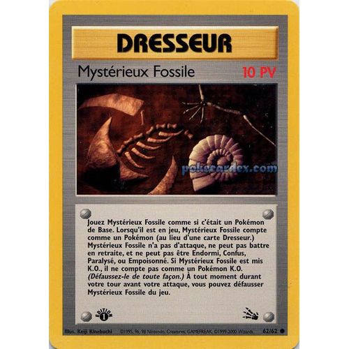 Pokémon - Extension Fossile - Mystérieux Fossile - 62/62 - Carte Dresseur - Commune