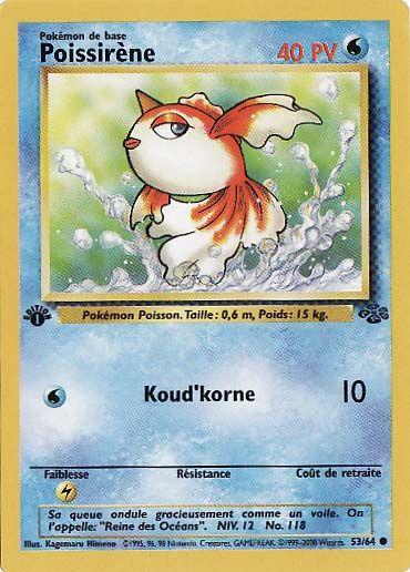 Olartis Pl Carte Pokemon Poissirene 53 64 Commune Jungle Wizard Edition 1 Fr Neuf Toys Hobbies Pokemon Individual Cards