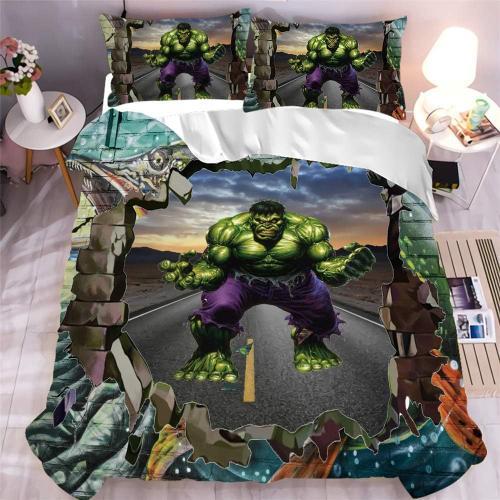 Parure De Lit Marvel Comics Avengers, Iron Man, Spiderman, Hulk, Captain America Motif Avec Housse De Couette Et Taie D'oreiller,Housse De Couette Enfant X