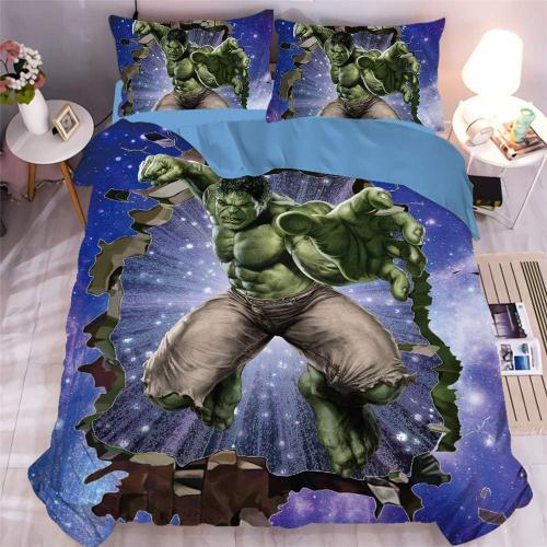 Parure De Lit Marvel Comics Avengers, Iron Man, Spiderman, Hulk, Captain America Motif Avec Housse De Couette Et Taie D'oreiller,Housse De Couette Enfant X