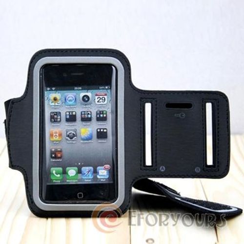 "Noir" Brassard Jogging Etui Housse "Résistant A La Pluie" Pour Iphone 4 / 4g / 4s