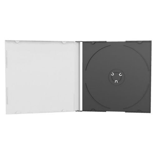 Boîtier Crystal fin mécanisable, fond noir, pour CD, 50 pièces