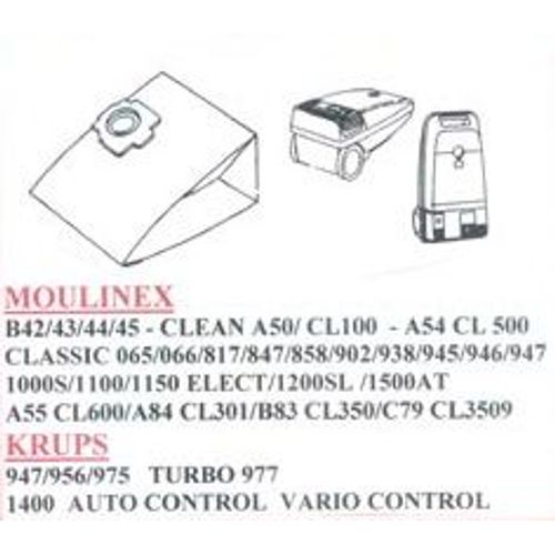 10 Sacs Aspirateur Krups   947 - 956 - 975 -  977 - 998 - 077  - 1400 Vario Control