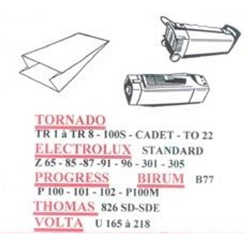 10 Sacs Aspirateur Tornado   Tr1 À Tr8 - 100s - Cadet - T0 22 - Uc 135