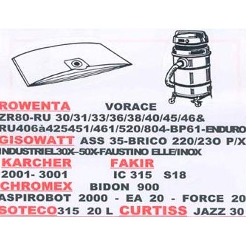 5 Sacs Aspirateur Fakir   S 18 - Ic 315
