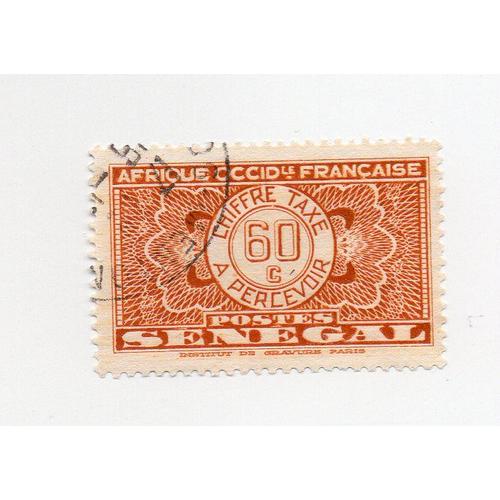 Sénégal- 1 Timbre Taxe Oblitéré- Faciale 60c