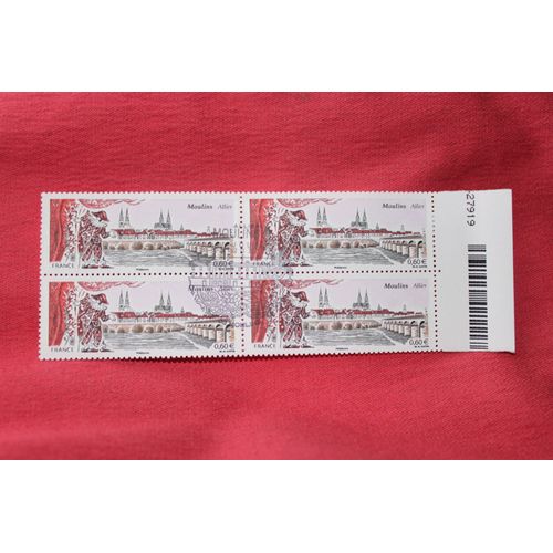 Lot De 4 Timbres De La Ville De Moulin.Cachet 1er Jour.