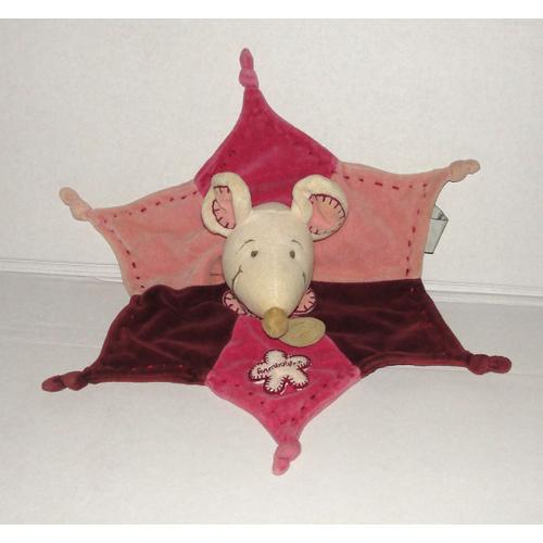 Doudou Et Compagnie Doudou Plat Tete Souris Framboisine Rakuten