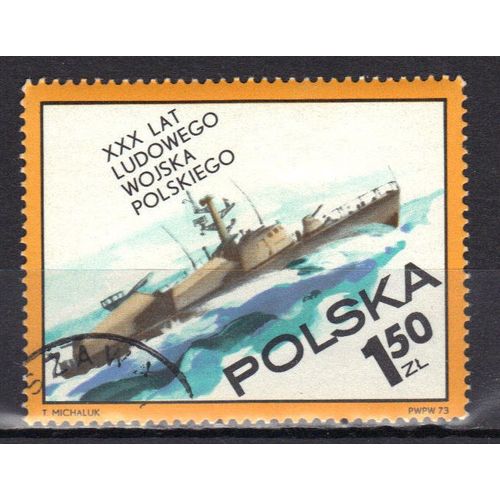 Pologne 1973 : Navire - Timbre Oblitéré