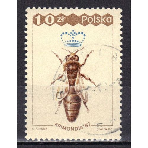 Pologne 1987 : "Apimondia 87" : Congrès International Des Apiculteurs : Reine - Timbre Oblitéré