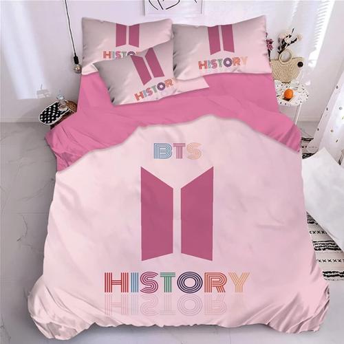 Bts Bts ¿¿Quipe Bangtan Boys Logo Impression De La Bande De Literie En Microfibre Set Super Soft Duvet Cover (Arm¿¿E Cadeau Chaud) (Color : G, Size : Su