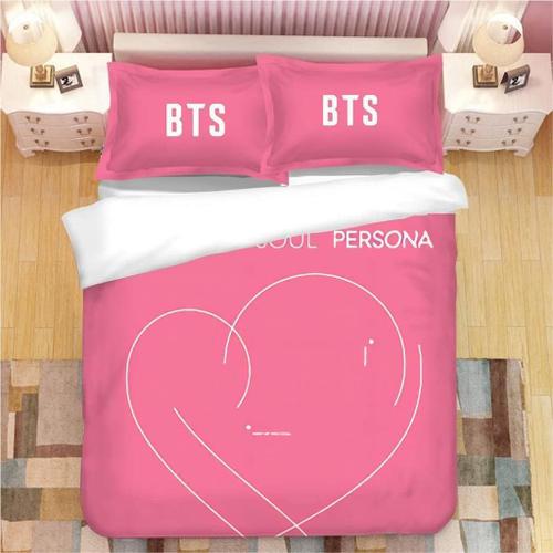 Bts Bts ¿¿Quipe Bangtan Boys Logo Impression De La Bande De Literie En Microfibre Set Super Soft Duvet Cover (Arm¿¿E Cadeau Chaud) (Color : R, Size : Si