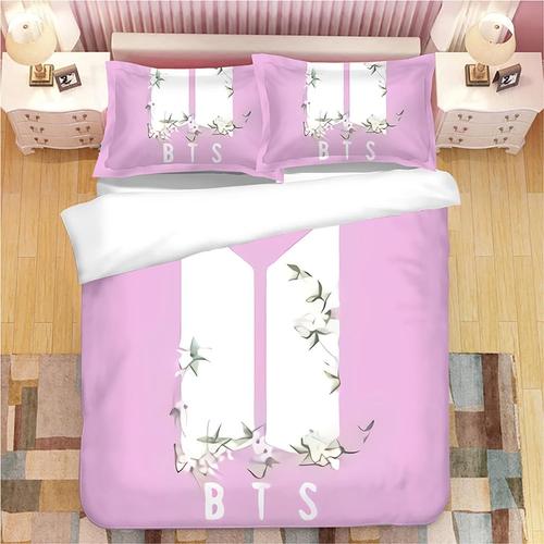 Bts Bts ¿¿Quipe Bangtan Boys Logo Impression De La Bande De Literie En Microfibre Set Super Soft Duvet Cover (Arm¿¿E Cadeau Chaud) (Color : C, Size : Ki