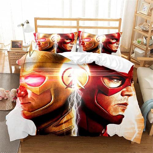 Parure De Lit Pour Enfant Avec Impression D Avengers En Microfibre, Pi¿¿Ces, Housse De Couette X Cm Et Taie D'oreiller X Cm (A, X Cm + X