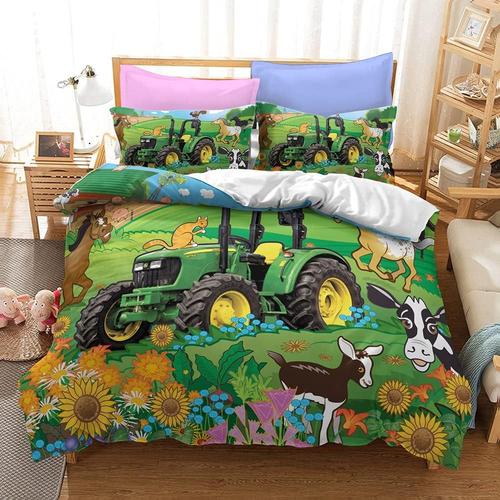 Tracteur Housse De Couette Xcm, Impression Num¿¿Rique D Parure De Lit Pour Enfants % Microfibre Avec Taie D'oreiller Xcm