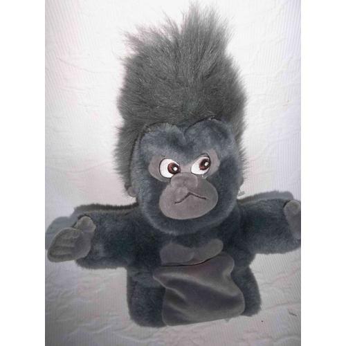 Peluche Doudou Marionnette Singe Gorille Gris Noir Tok Tarzan Disney 28 Cm