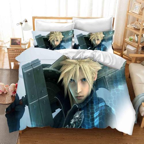 Final Fantasy Literie Housse De Couette Enfant, Microfibre Impression Num¿¿Rique D - Avec Taie D'oreiller (,King ¡Ácm)