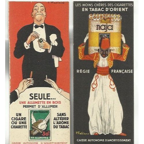 Marque-Page Ancien - Cigarettes "Naja"  Et "Allumettes En Bois"