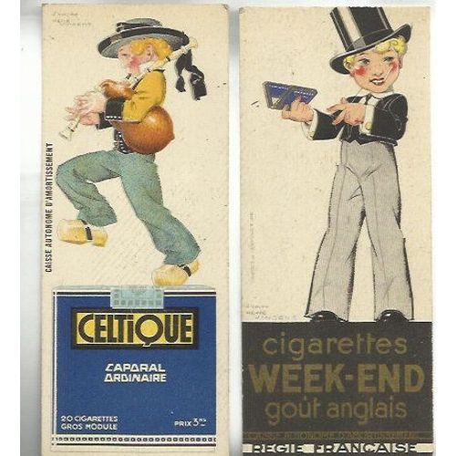 Marque-Page Ancien - Cigarettes "Celtique" Et Cigarettes "Week-End"