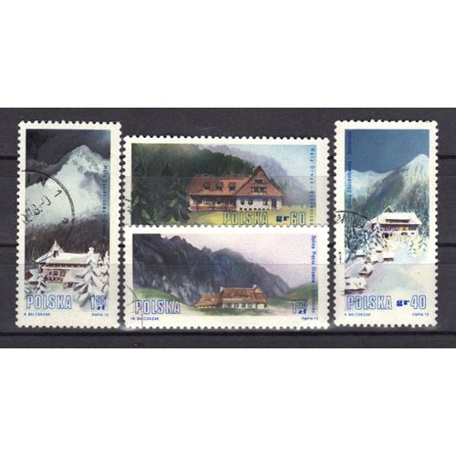 Pologne 1972 : Tourisme En Montagne - Série De 4 Timbres Oblitérés