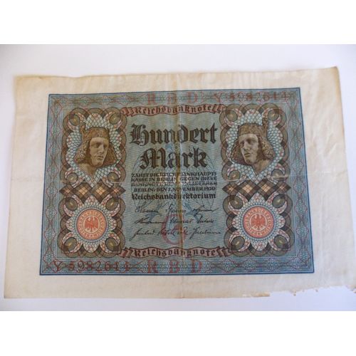 Allemagne 100 Mark 1920 , Usagé