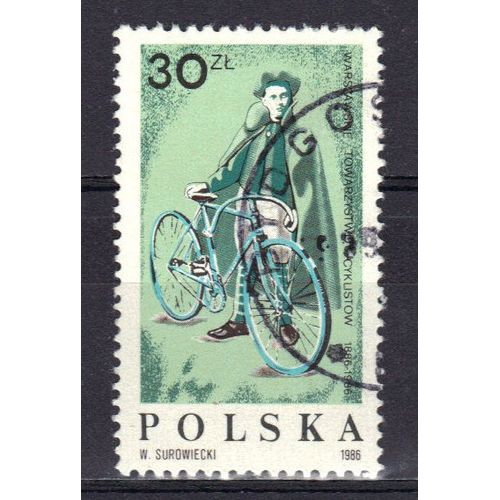 Pologne 1986 : Centenaire De La Société Cycliste De Varsovie : Portrait Dekarolina Kocieka - Timbre Oblitéré