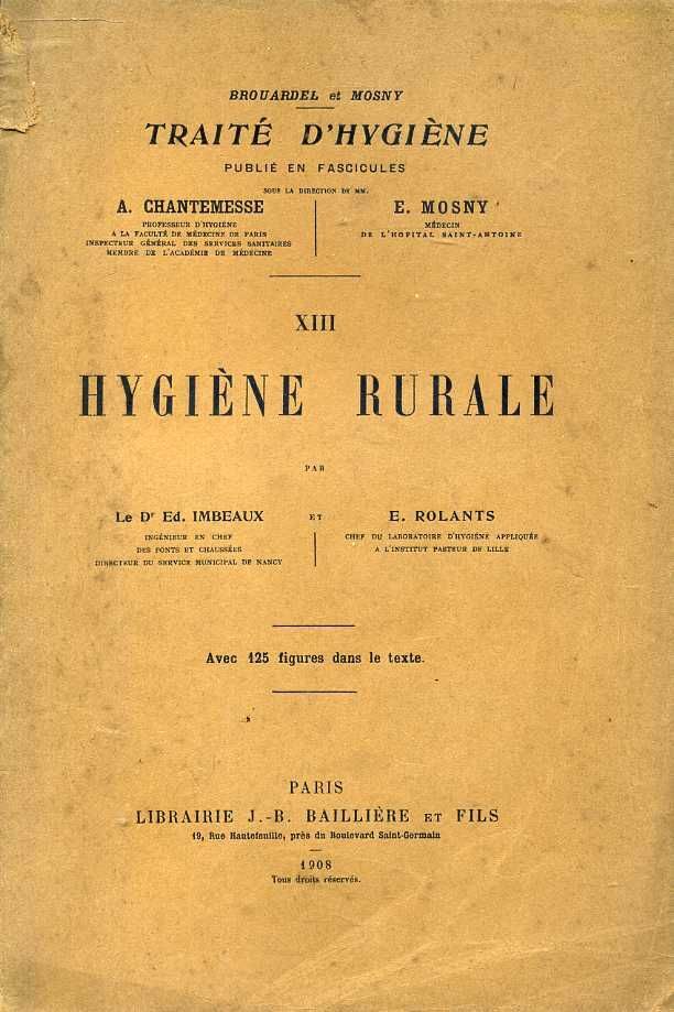 Traite D'hygiene Tome 13 Hygiene Rurale Alimentation En Eau Assaini...