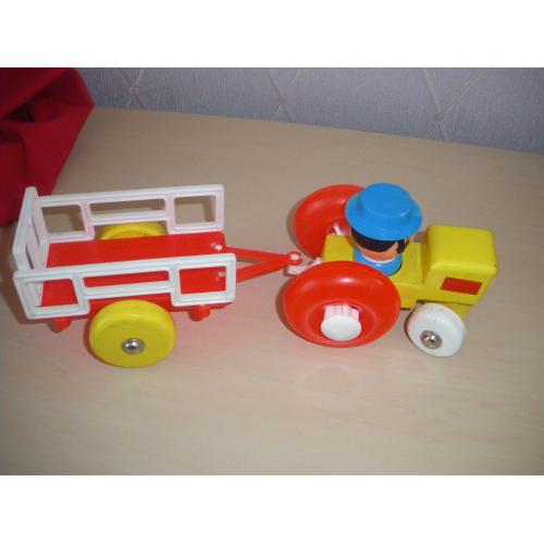 Tracteur Vintage Jouet Plastique Bois