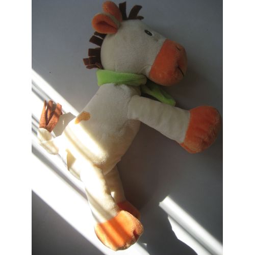 Doudou Âne Orange Écharpe Verte Zolux Pouet Pouet