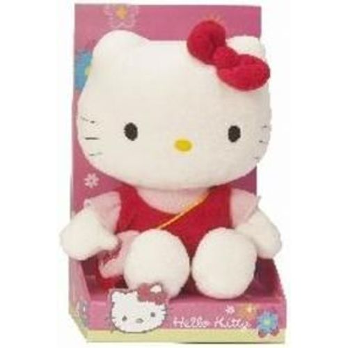 Peluche Hello Kitty Avec Robe Rouge En Boite