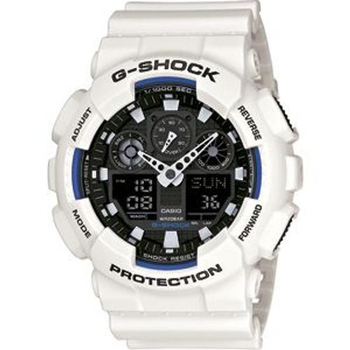 Casio Montre Blanc Analogique - Digital Hommes G-Shock Ga-100b-7aer