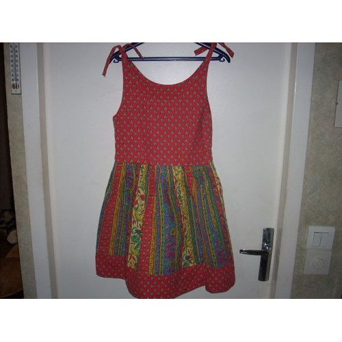 Robe D'été À Bretelles Tissu Provençal 8 Ans Env.