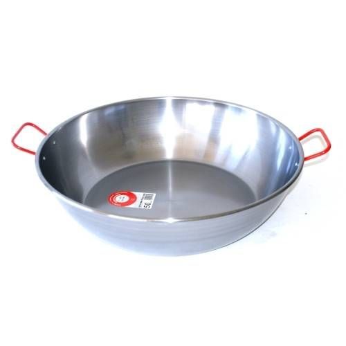Poele A Paella Creuse Ø 50 Cm En Acier Poli / 40 Parts A17-3758