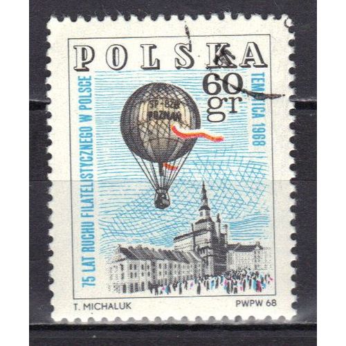Pologne 1968 : Ballon Sp Bzb (Exposition De Philatélique Thématique "Tematica" À Poznan) - Timbre Oblitéré