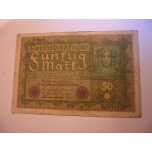 Allemagne 50 Mark 1919  , Usagé