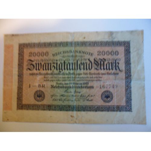 Allemagne 20 000 Mark 1923 , Usagé