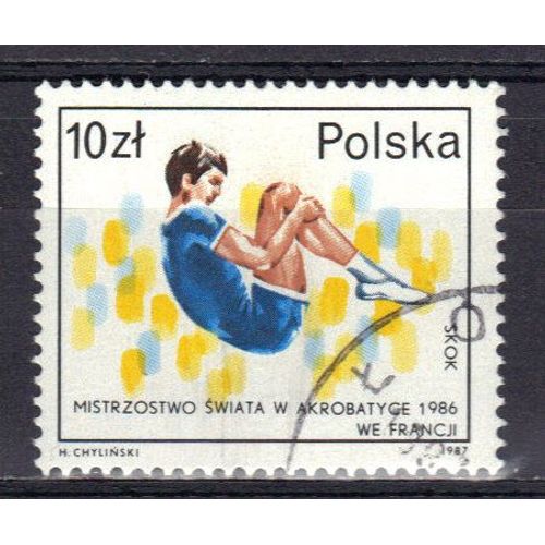 Pologne 1987 : "Olymphilex 87" : Exposition Philatélique Sur Le Thème Olympique À Rome : Gymnastique Féminine - Timbre Oblitéré