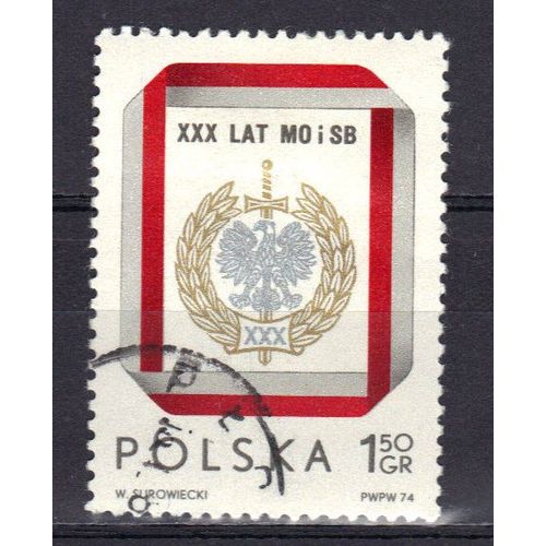 Pologne 1974 : 30è Anniversaire De La Milice Civile - Timbre Oblitéré