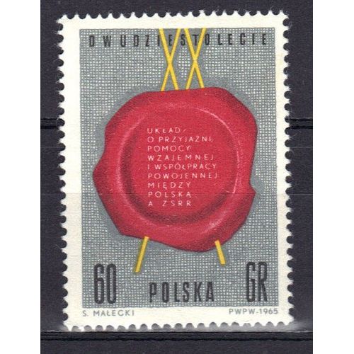 Pologne 1965 : 20è Anniversaire De L'amitié Polono-Russe : Sceau - Timbre Neuf **