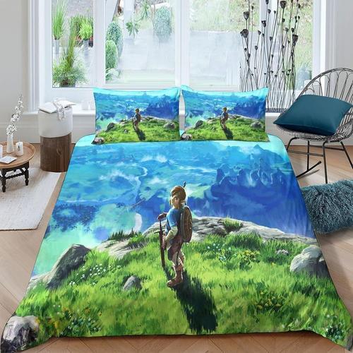 The Legend Of Zelda Housse De Couette D Design Soft Avec Taie D¡®Oreiller,Zelda Couette Respirante Avec Fermeture ¿¿ Glissi¿¿Re Girls Boys Bedding