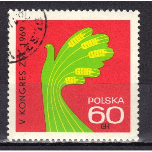 Pologne 1969 : 5è Congrès Des Organisations Paysannes - Timbre Oblitéré