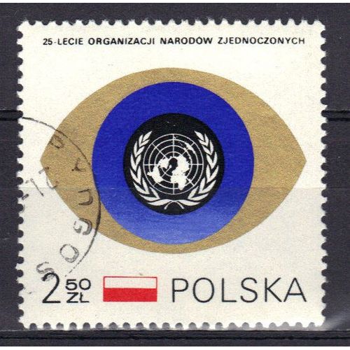 Pologne 1970 : 25è Anniversaire Des Nations Unies - Timbre Oblitéré