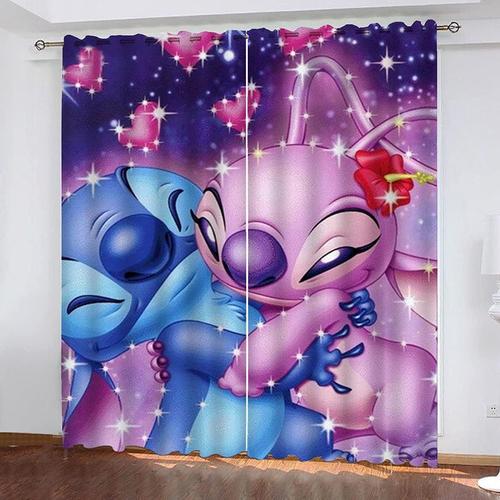 Lilo & Stitch - Lot De Rideaux Occultants ¿¿ ?Illets - Pour Chambre ¿¿ Coucher - X Cm - X X Cm -