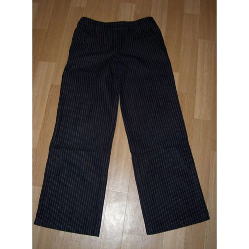 Pantalon De Ville Noir Avec Fines Rayures Blanches Mila Blue Taille 8 Ans